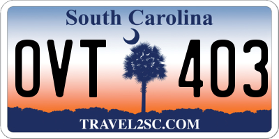 SC license plate OVT403