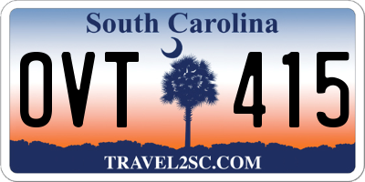 SC license plate OVT415