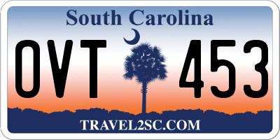 SC license plate OVT453
