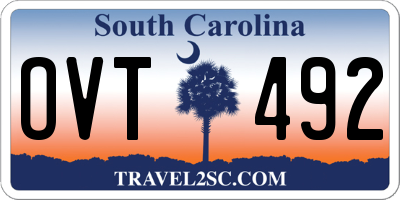 SC license plate OVT492
