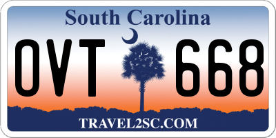 SC license plate OVT668