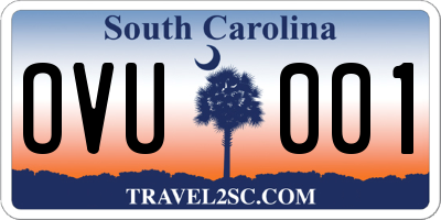 SC license plate OVU001