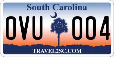 SC license plate OVU004