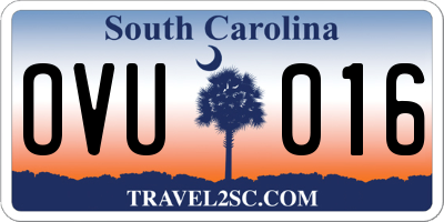 SC license plate OVU016
