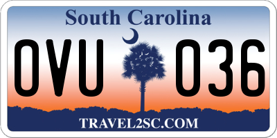 SC license plate OVU036