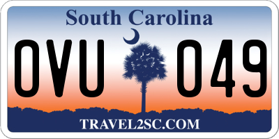 SC license plate OVU049