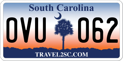 SC license plate OVU062
