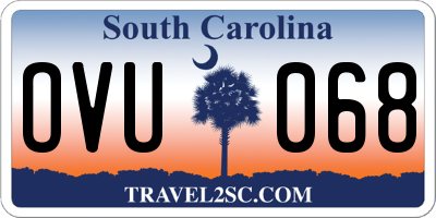 SC license plate OVU068