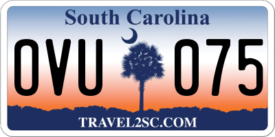 SC license plate OVU075