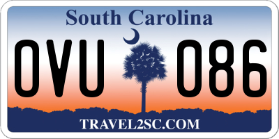 SC license plate OVU086