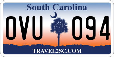 SC license plate OVU094