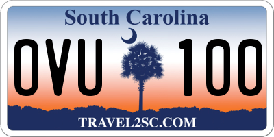 SC license plate OVU100
