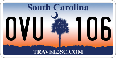 SC license plate OVU106