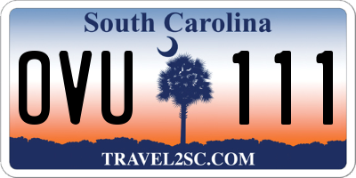 SC license plate OVU111