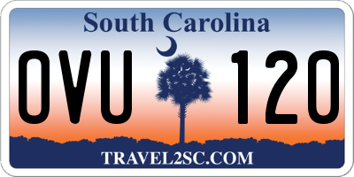 SC license plate OVU120
