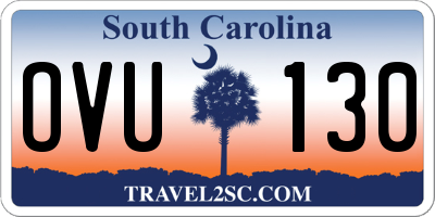 SC license plate OVU130