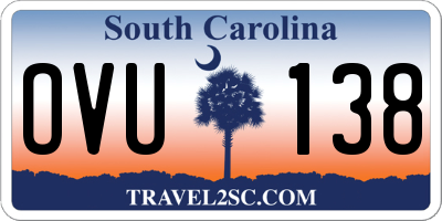 SC license plate OVU138