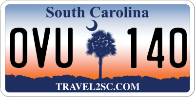 SC license plate OVU140