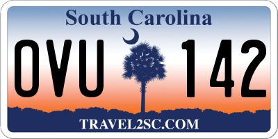 SC license plate OVU142