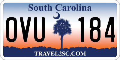 SC license plate OVU184