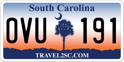 SC license plate OVU191