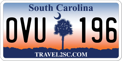 SC license plate OVU196