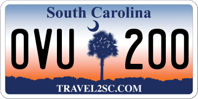 SC license plate OVU200