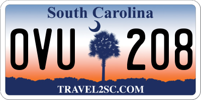 SC license plate OVU208