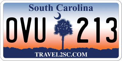 SC license plate OVU213