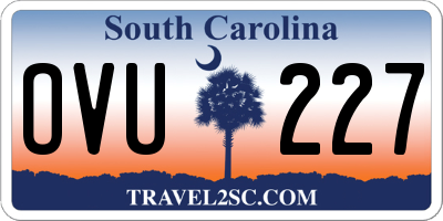 SC license plate OVU227