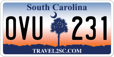 SC license plate OVU231