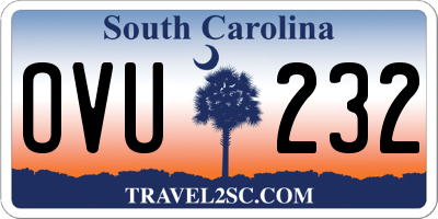 SC license plate OVU232