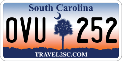SC license plate OVU252