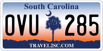 SC license plate OVU285