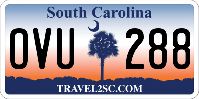 SC license plate OVU288
