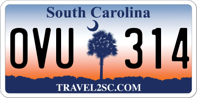 SC license plate OVU314