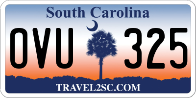 SC license plate OVU325