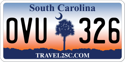 SC license plate OVU326