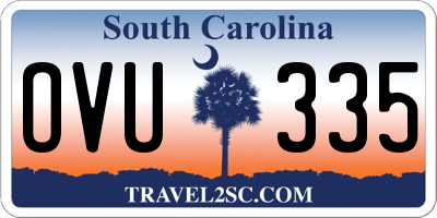 SC license plate OVU335
