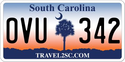 SC license plate OVU342