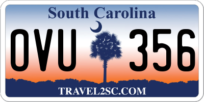 SC license plate OVU356