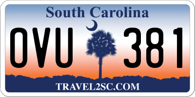 SC license plate OVU381