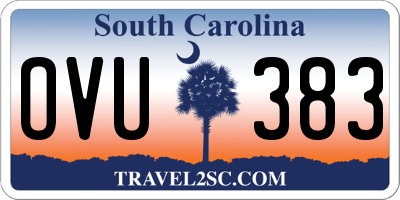 SC license plate OVU383
