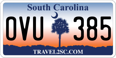 SC license plate OVU385