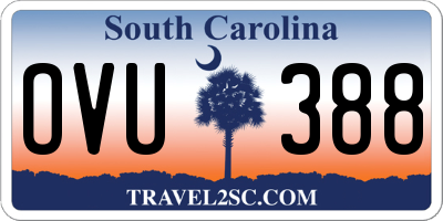 SC license plate OVU388