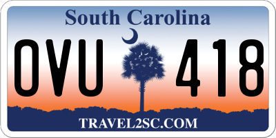 SC license plate OVU418
