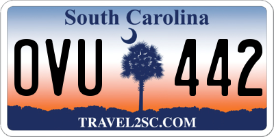 SC license plate OVU442