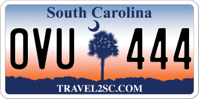 SC license plate OVU444