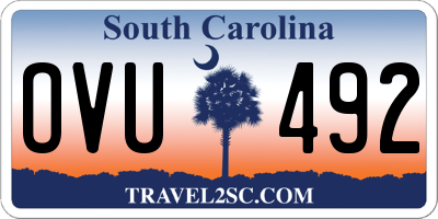 SC license plate OVU492