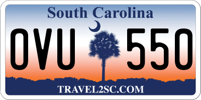 SC license plate OVU550